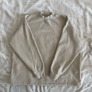 Fear of God Essentials Beige Cream Mock High Neck Sweatshirt